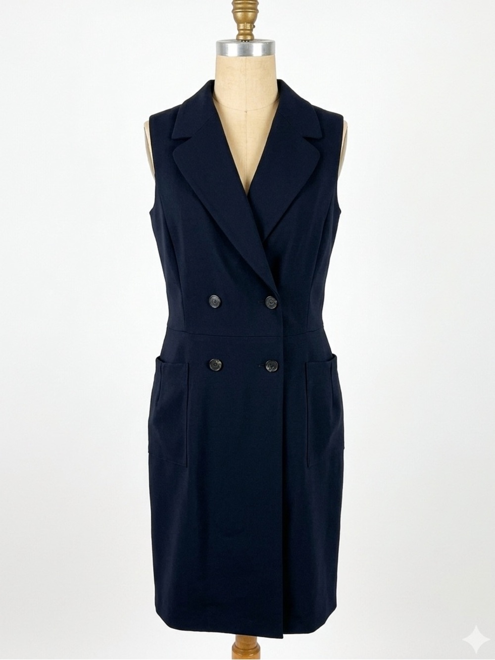 Brooks brothers red fleece gilet vest dark navy sleeveless dress